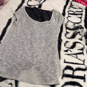 Gray Short Sleeve Knit Top